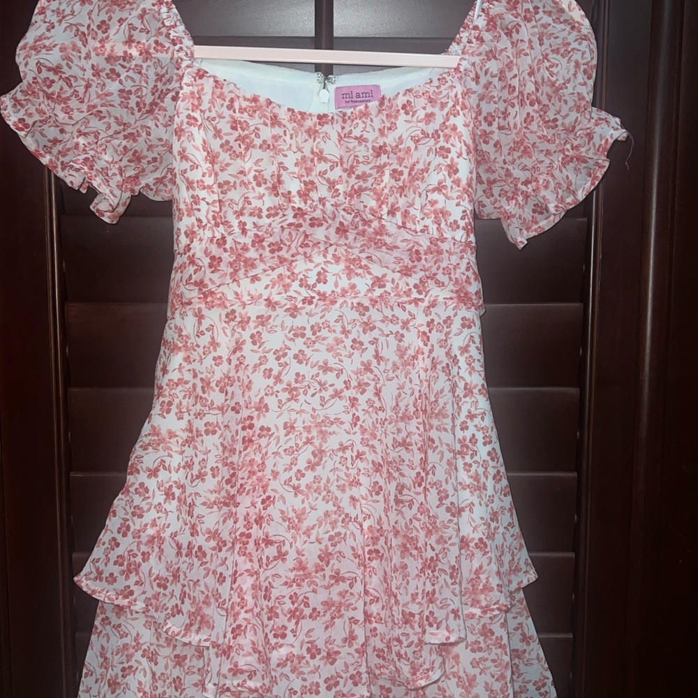 Mi Amore Pink Floral Casual Dress